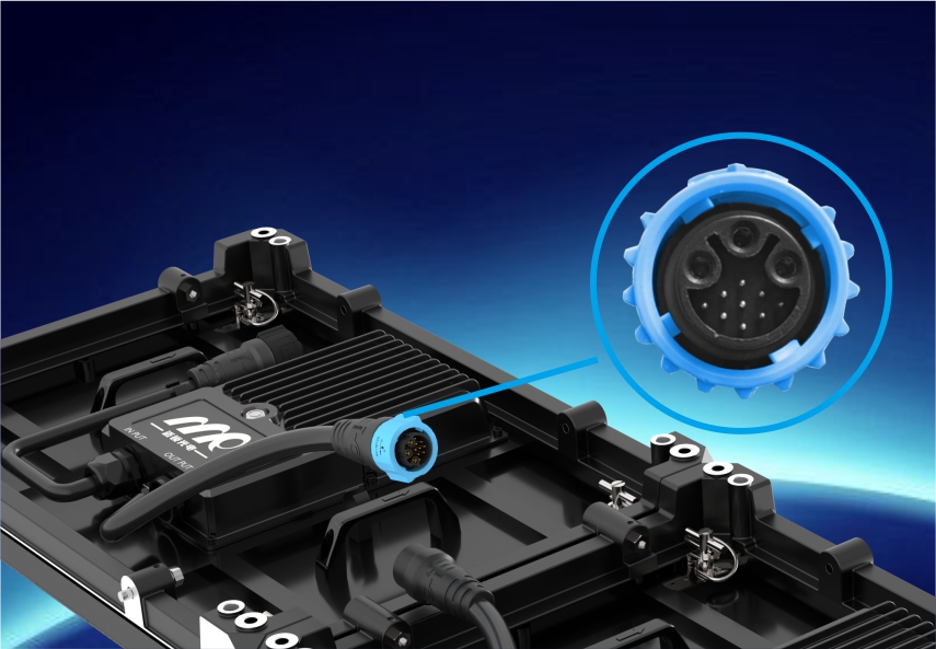 Cables are built-in, with one-piece plug-in connection. Integrated design of power and signal lines, plug-and-play, quick assembly and disassembly.