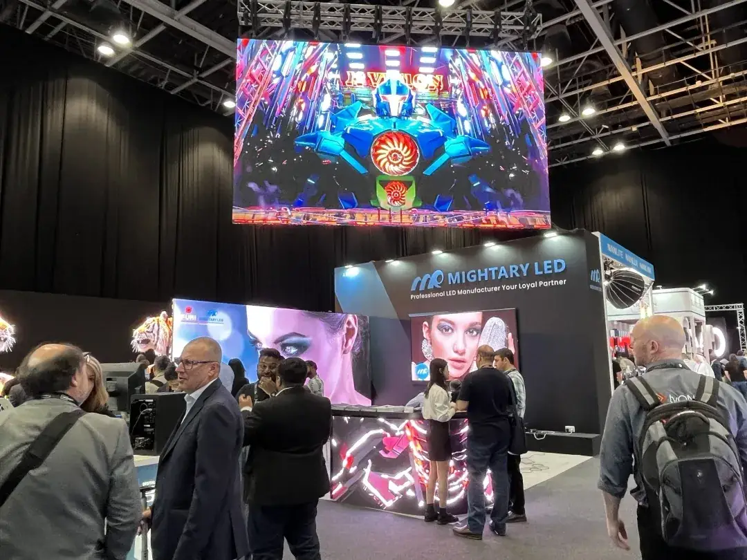 MR LED appears at IME 2023 Dubai, showcasing China's smart manufacturing with diverse products.