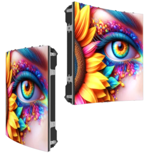 Pixel pitch：1.9 / 2.6 / 3.9 Cabinet Size：500*500mm The RAS Series supports creative stage design, exhibitions, and rental applications with cylindrical, concave, convex, or S-shaped splicing. Flexible locks allow precise angle adjustment up to +30° and compatibility with other rental cabinets. Four-layer protection includes thickened solder, micro-brim, soft rubber corner guards, and PCB copper reinforcement. Single-strip modules improve water resistance and durability. Modular design enables rapid replacement, and aluminum alloy protection frames increase resistance to impact and drops.
