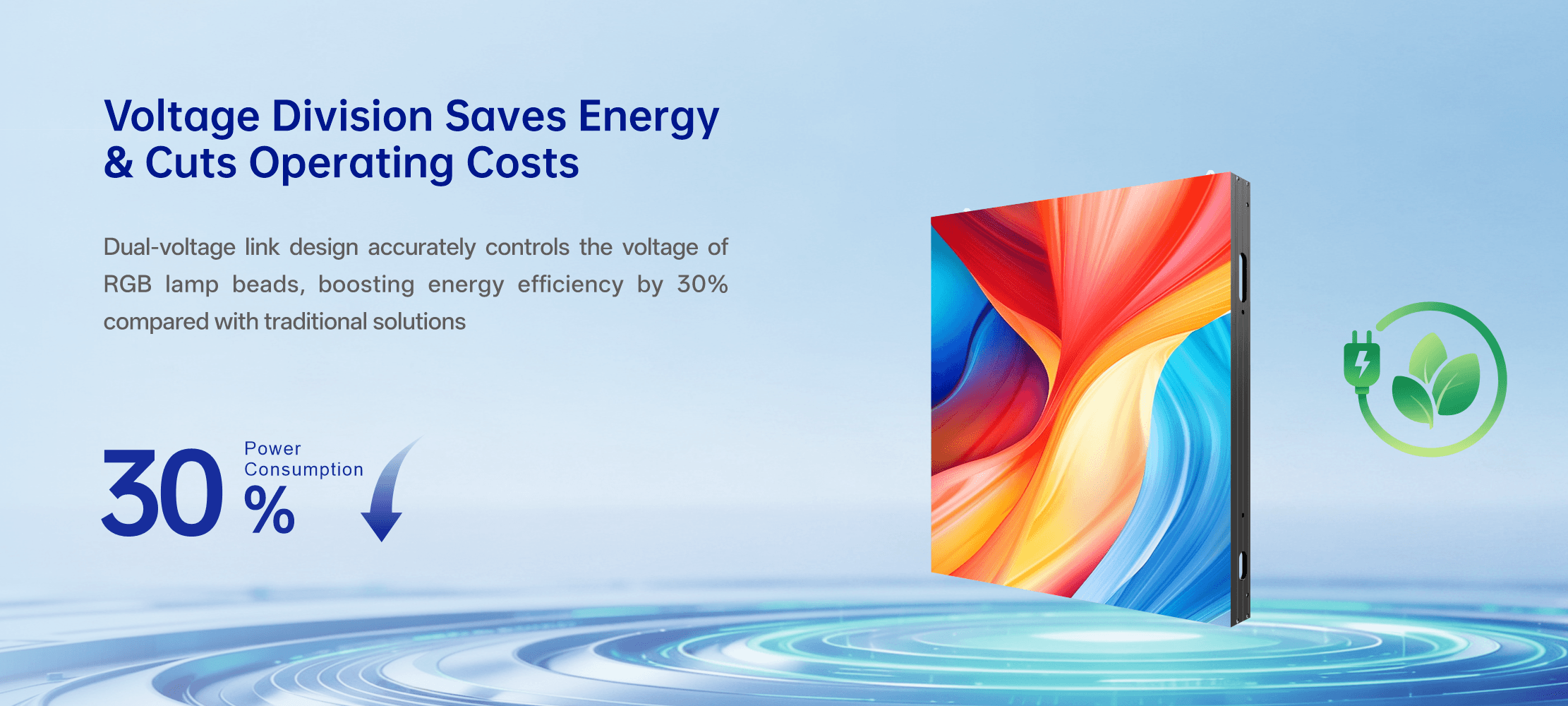 Silent heat dissipation for a long-lasting clear display Fanless design reduces failure rate Multi-section heat dissipation fins for increased heat dissipation area Natural convection forms a chimney effect for heat dissipation